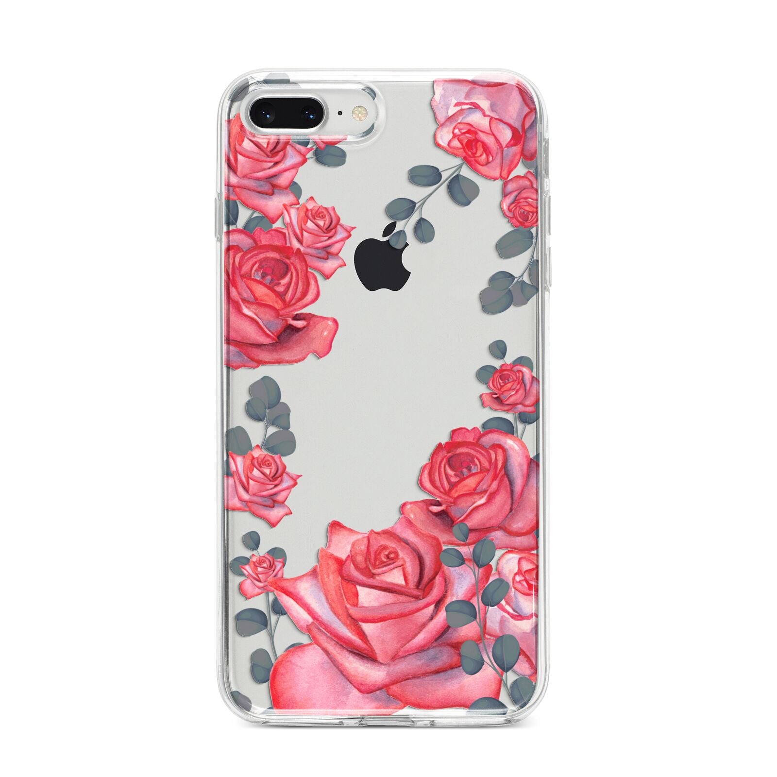 Valentine Floral iPhone 8 Plus Bumper Case on Silver iPhone