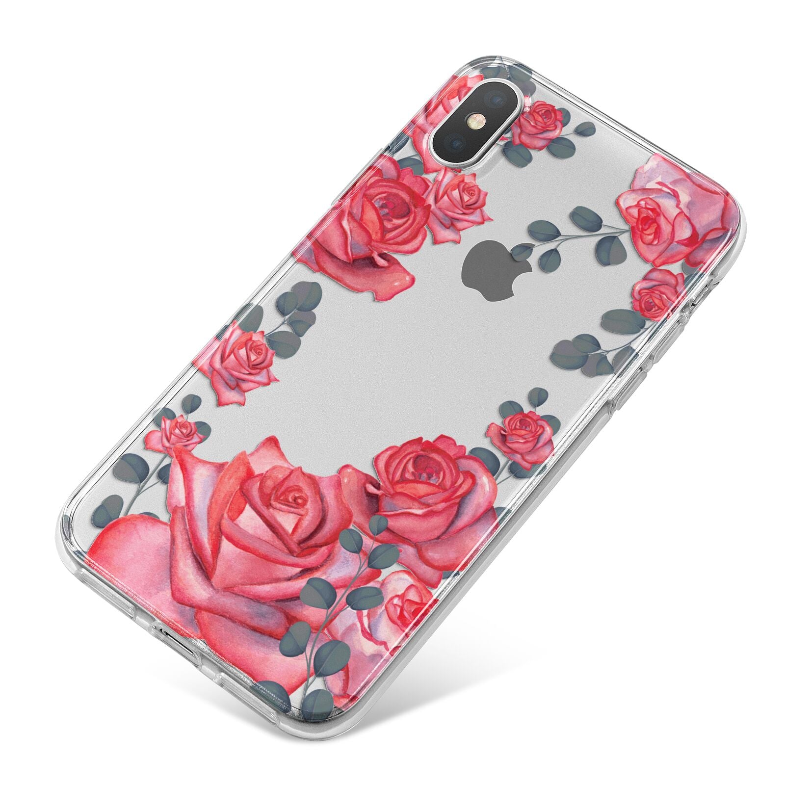 Valentine Floral iPhone X Bumper Case on Silver iPhone