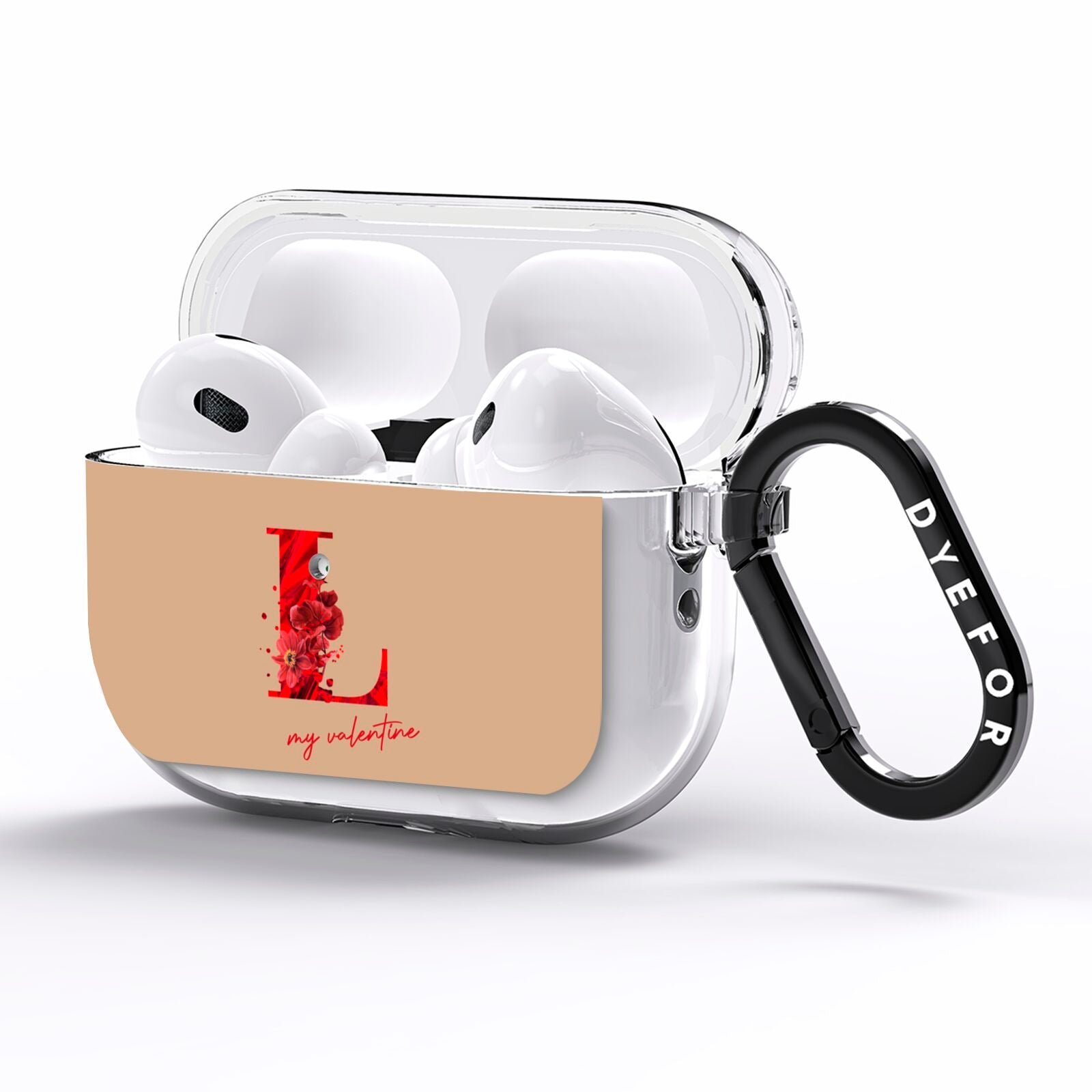 Valentine Monogram AirPods Pro Clear Case Side Image