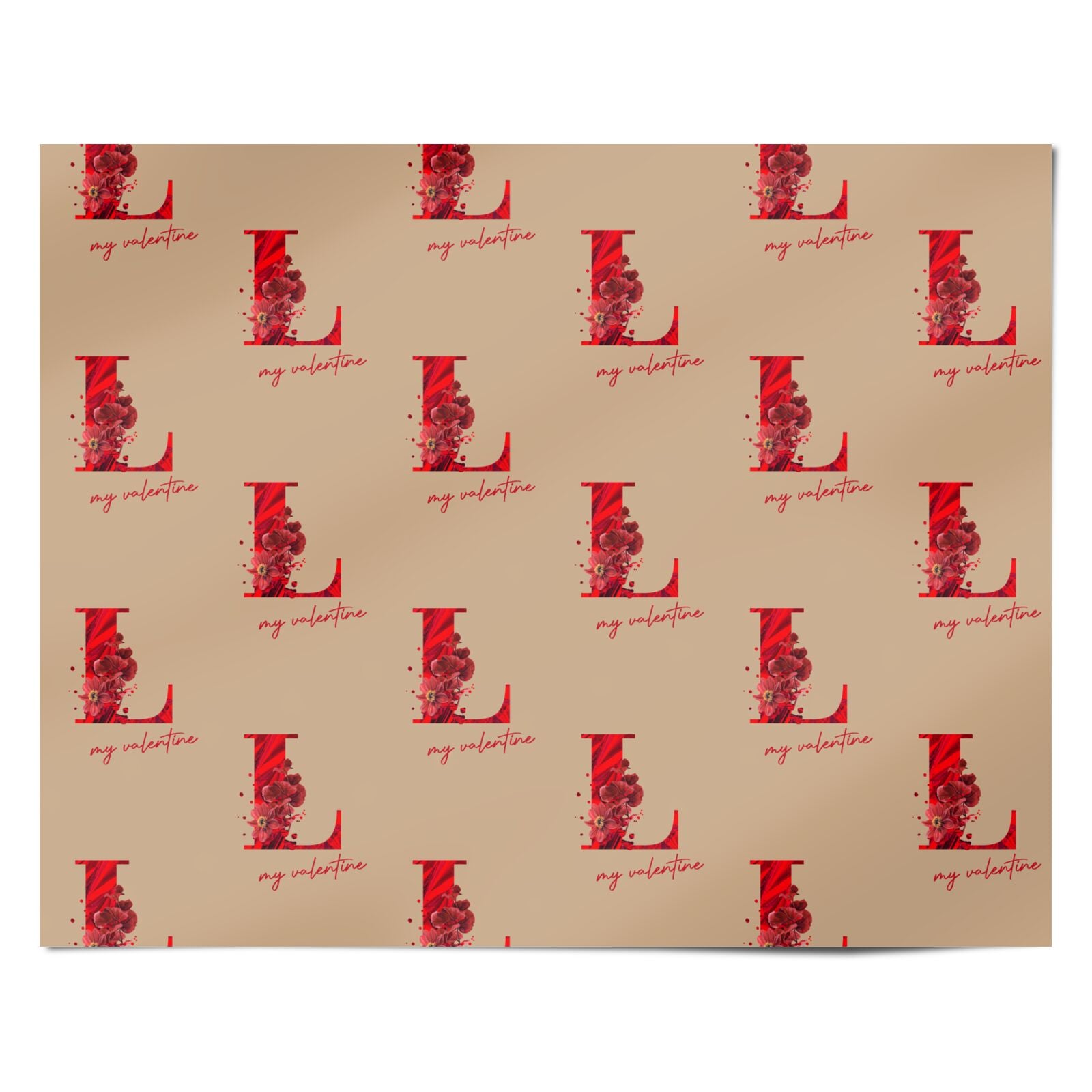 Valentine Monogram Personalised Wrapping Paper Alternative