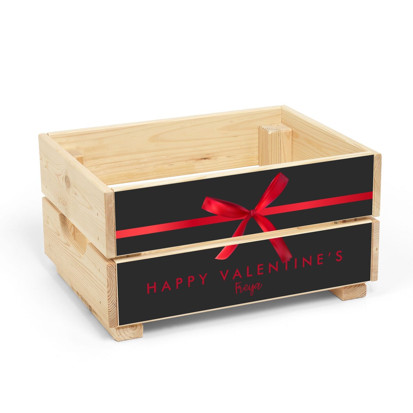 Valentine Red Bow Christmas Eve Crate Box Back Image