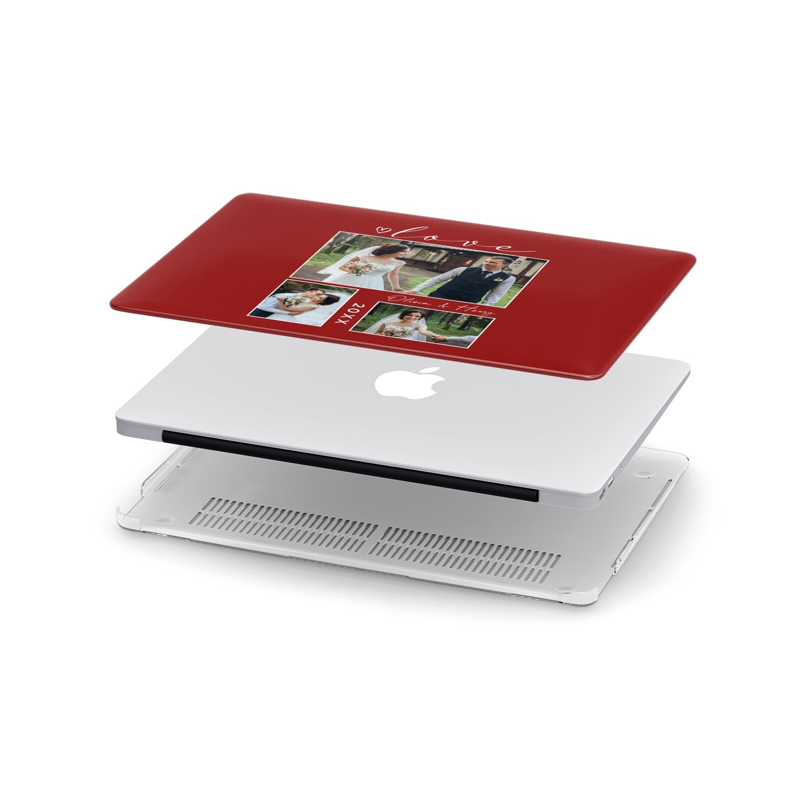 Valentine Wedding Photo Personalised Apple MacBook Case in Detail