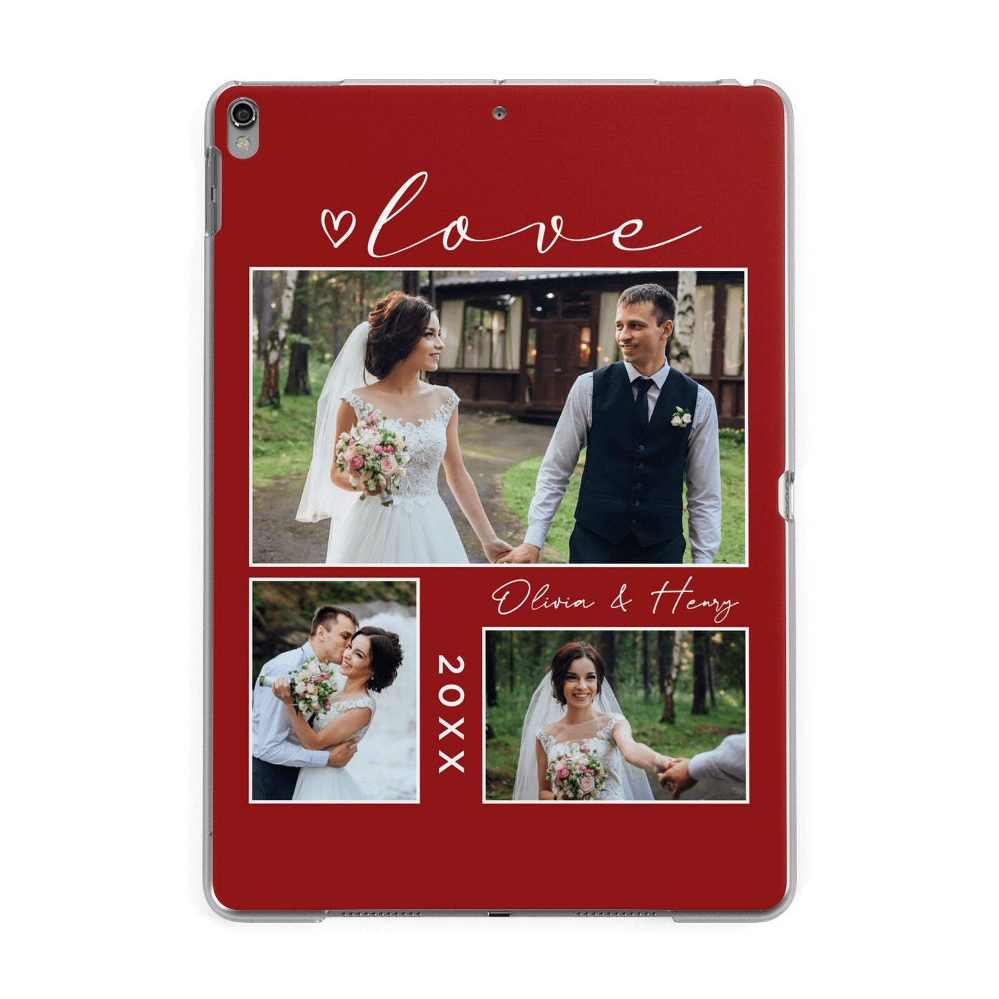 Valentine Wedding Photo Personalised Apple iPad Grey Case