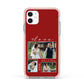 Valentine Wedding Photo Personalised Apple iPhone 11 in White with Pink Impact Case
