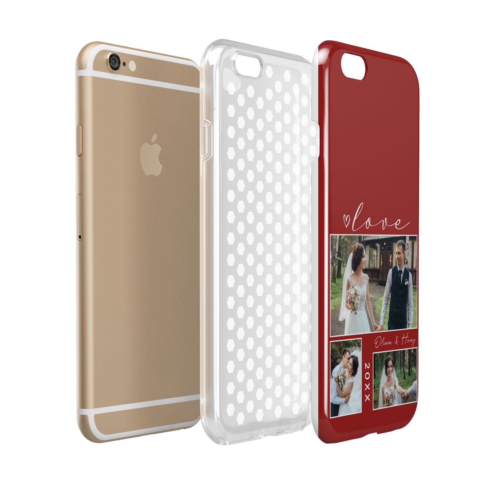 Valentine Wedding Photo Personalised Apple iPhone 6 3D Tough Case Expanded view