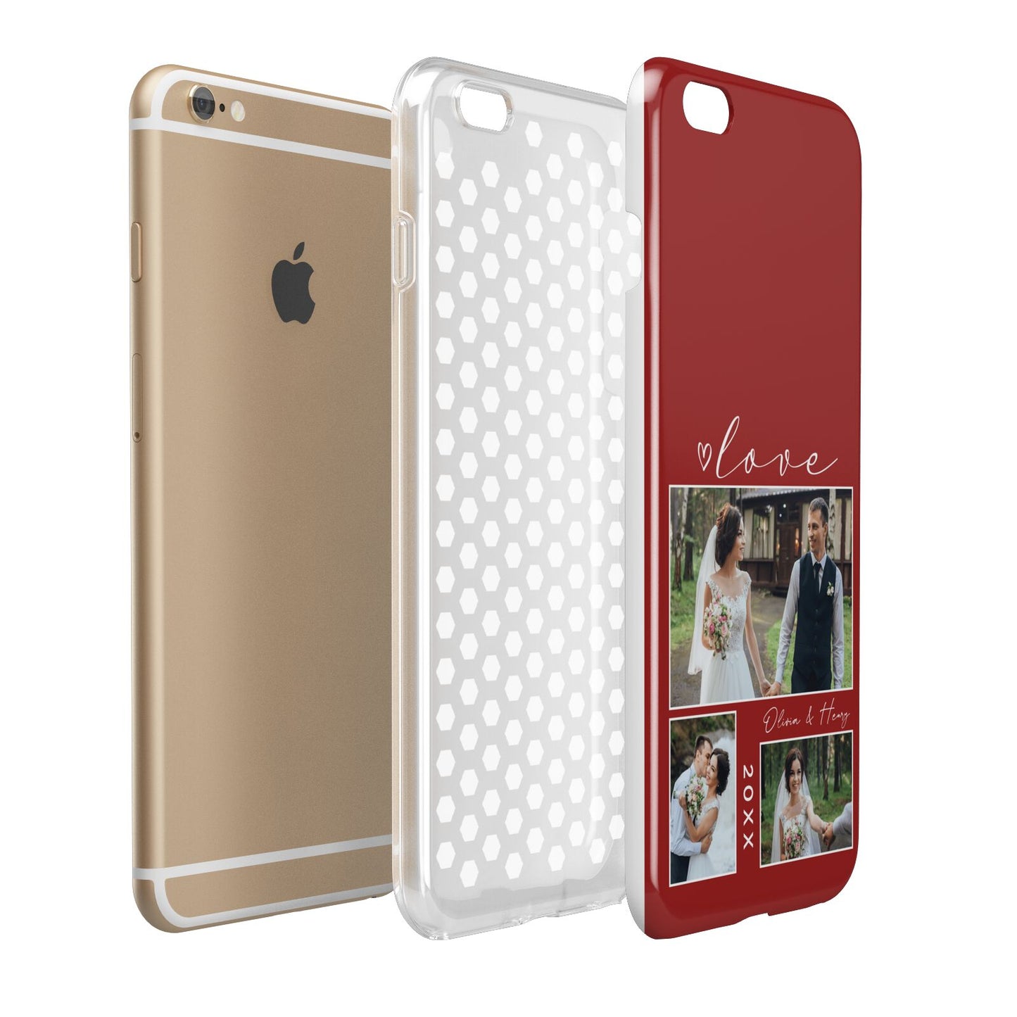 Valentine Wedding Photo Personalised Apple iPhone 6 Plus 3D Tough Case Expand Detail Image