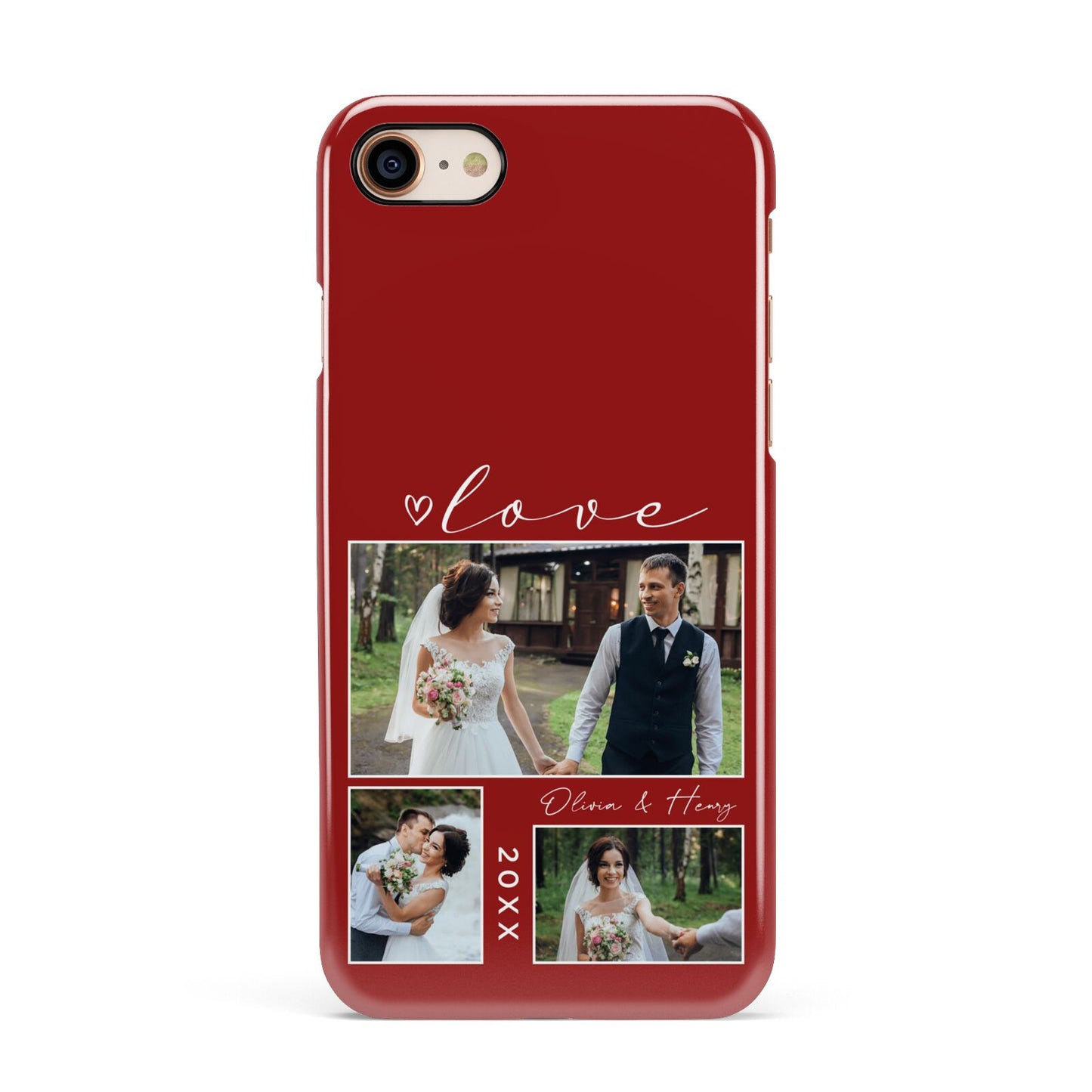 Valentine Wedding Photo Personalised Apple iPhone 7 8 3D Snap Case