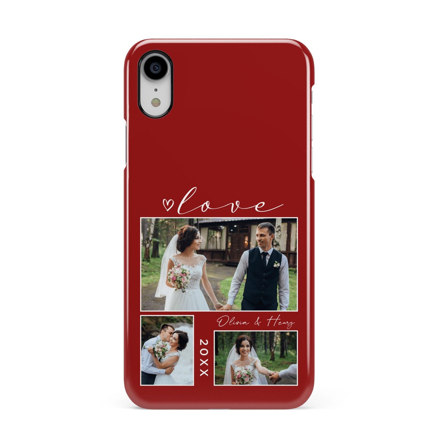 Valentine Wedding Photo Personalised Apple iPhone XR White 3D Snap Case