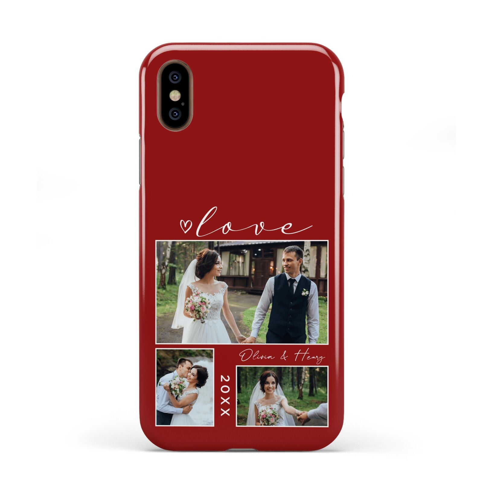 Valentine Wedding Photo Personalised Apple iPhone XS 3D Tough