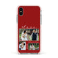 Valentine Wedding Photo Personalised Apple iPhone Xs Impact Case Pink Edge on Silver Phone