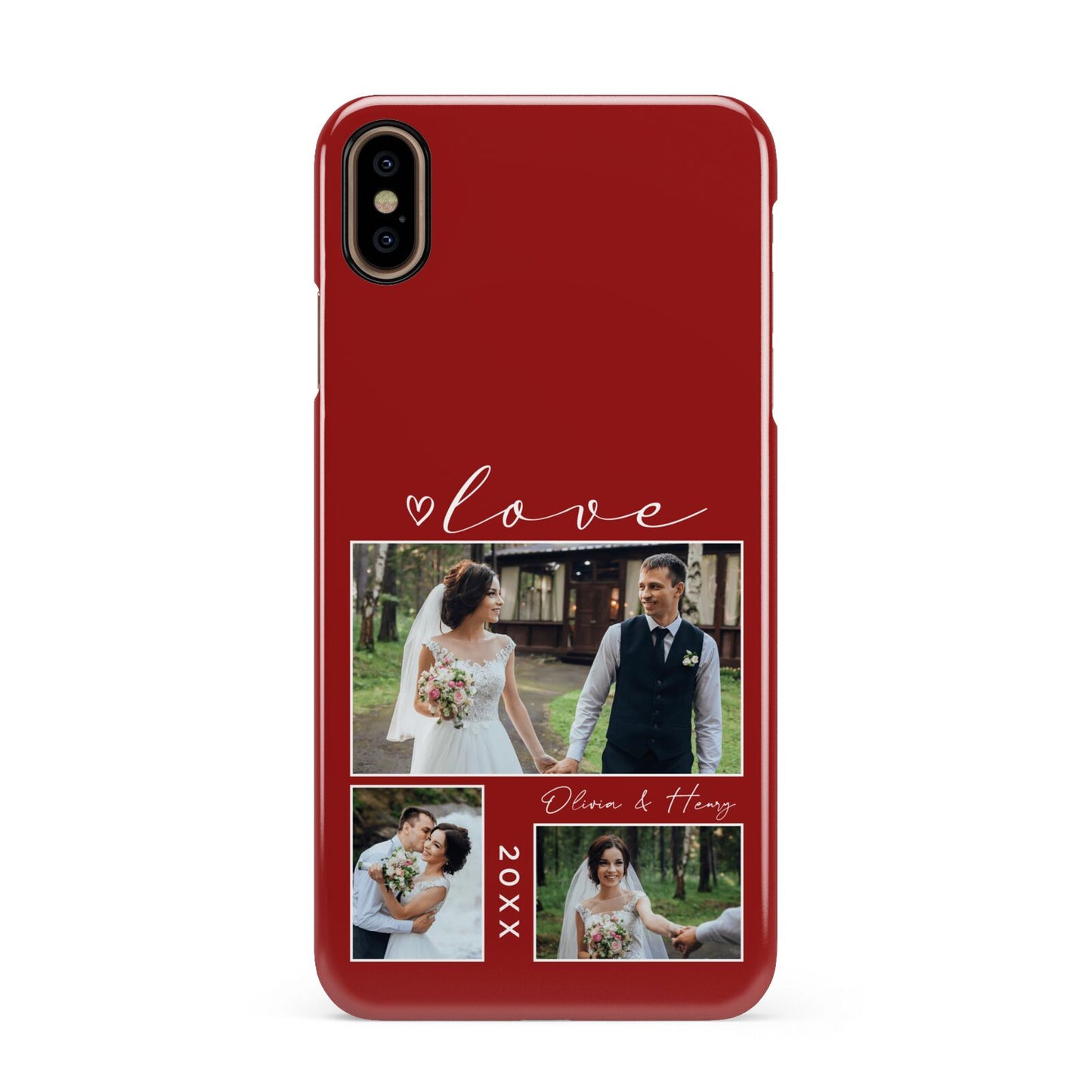 Valentine Wedding Photo Personalised Apple iPhone Xs Max 3D Snap Case