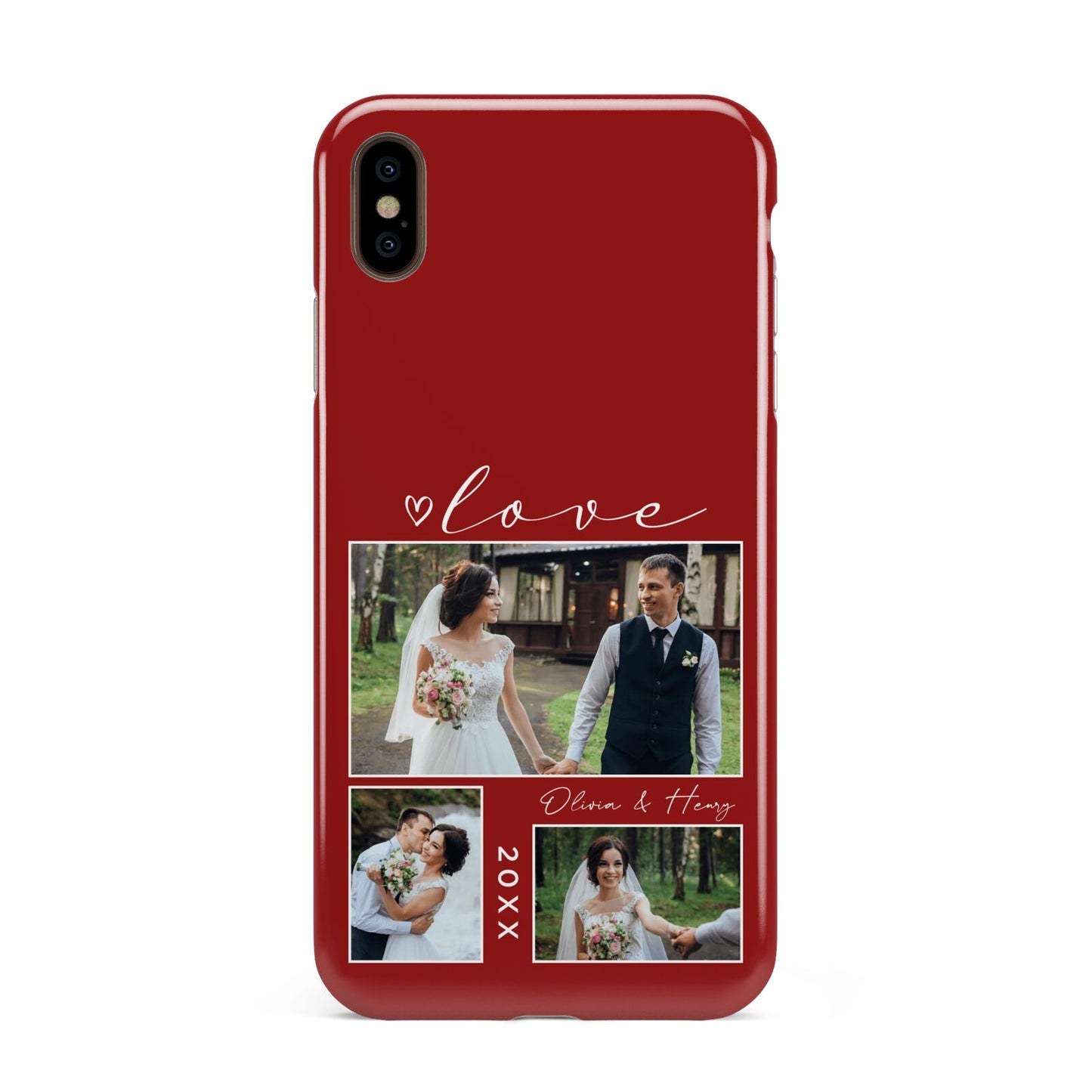 Valentine Wedding Photo Personalised Apple iPhone Xs Max 3D Tough Case
