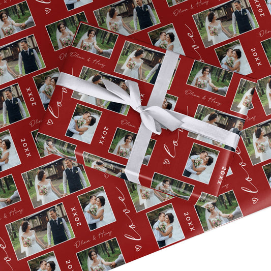 Valentine Wedding Photo Personalised Custom Wrapping Paper