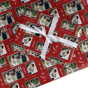 Valentine Wedding Photo Personalised Wrapping Paper