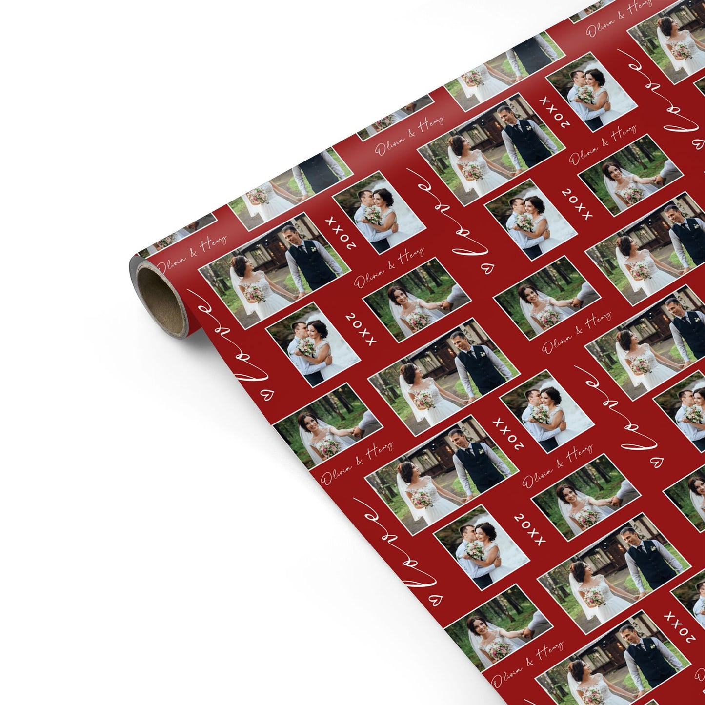 Valentine Wedding Photo Personalised Personalised Gift Wrap