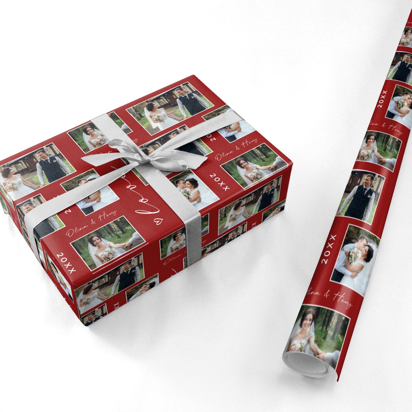 Valentine Wedding Photo Personalised Personalised Wrapping Paper