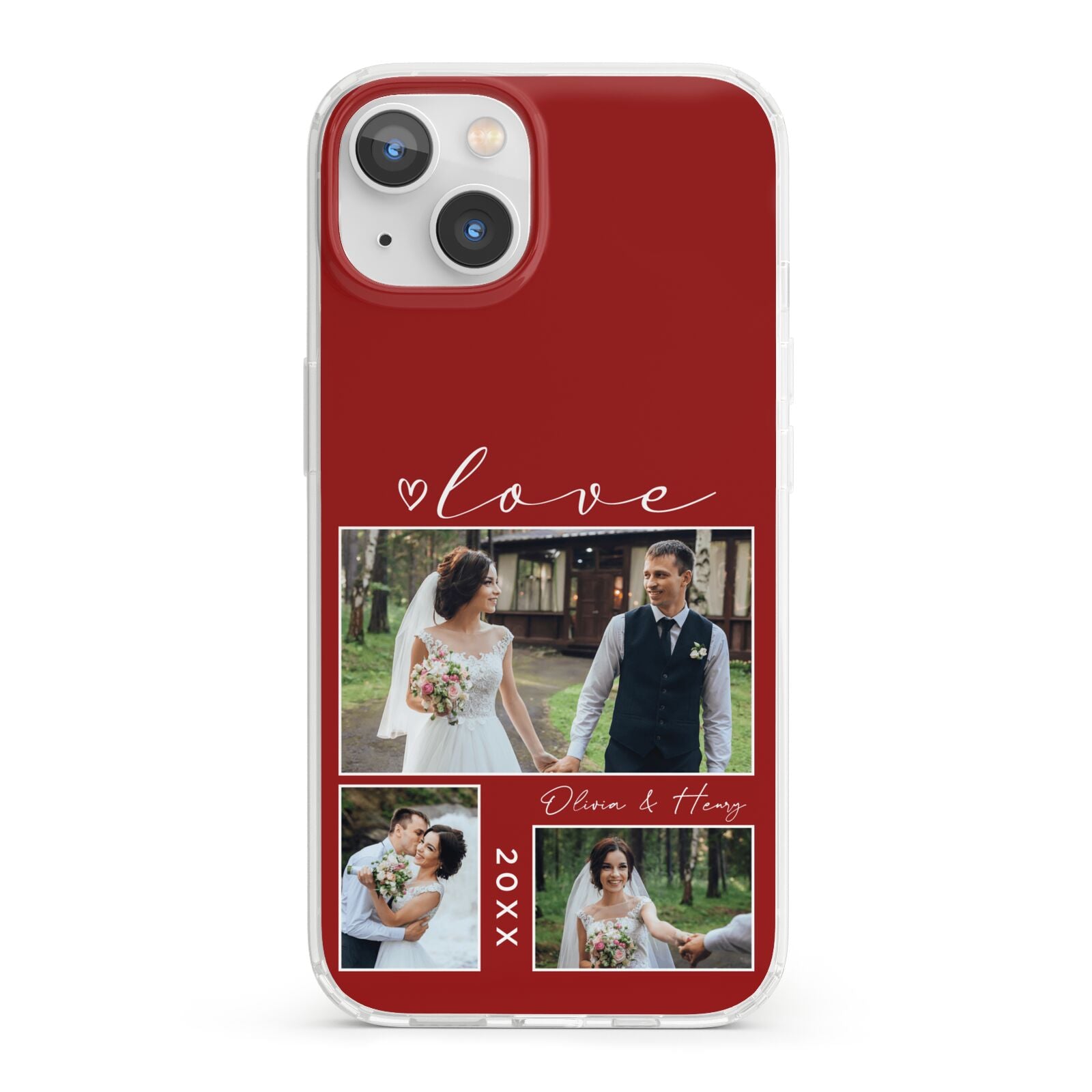 Valentine Wedding Photo Personalised iPhone 13 Clear Bumper Case