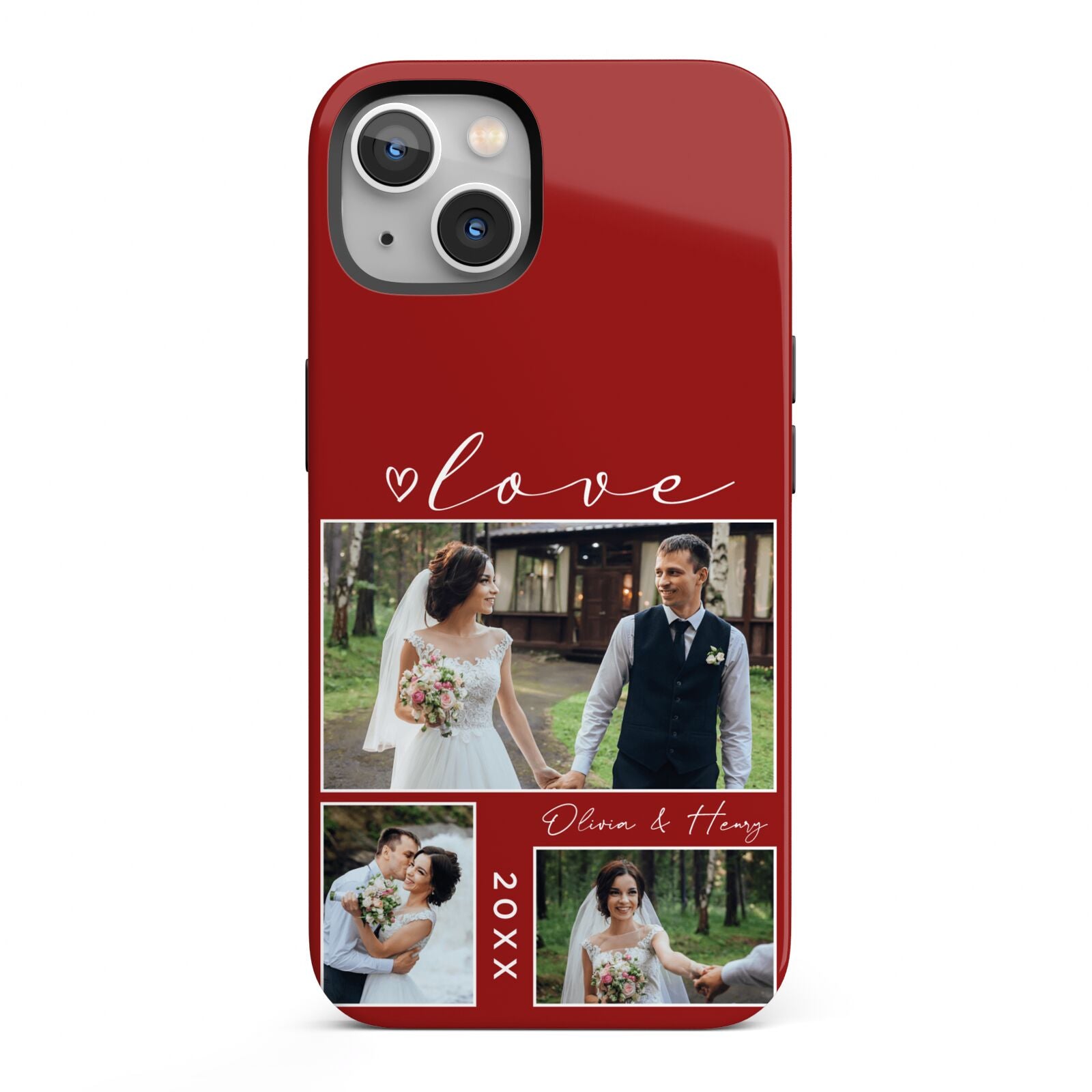 Valentine Wedding Photo Personalised iPhone 13 Full Wrap 3D Tough Case