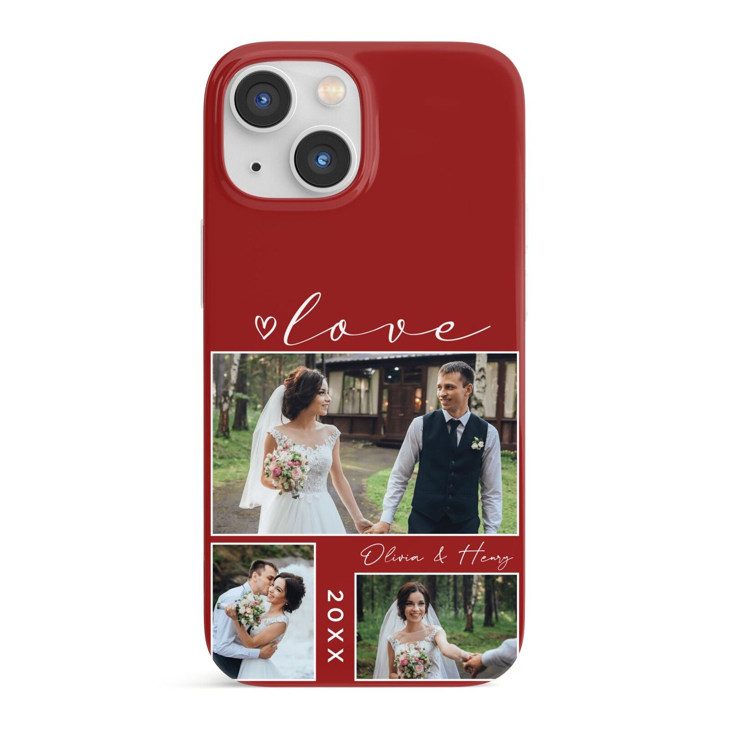 Valentine Wedding Photo Personalised iPhone 13 Mini Full Wrap 3D Snap Case