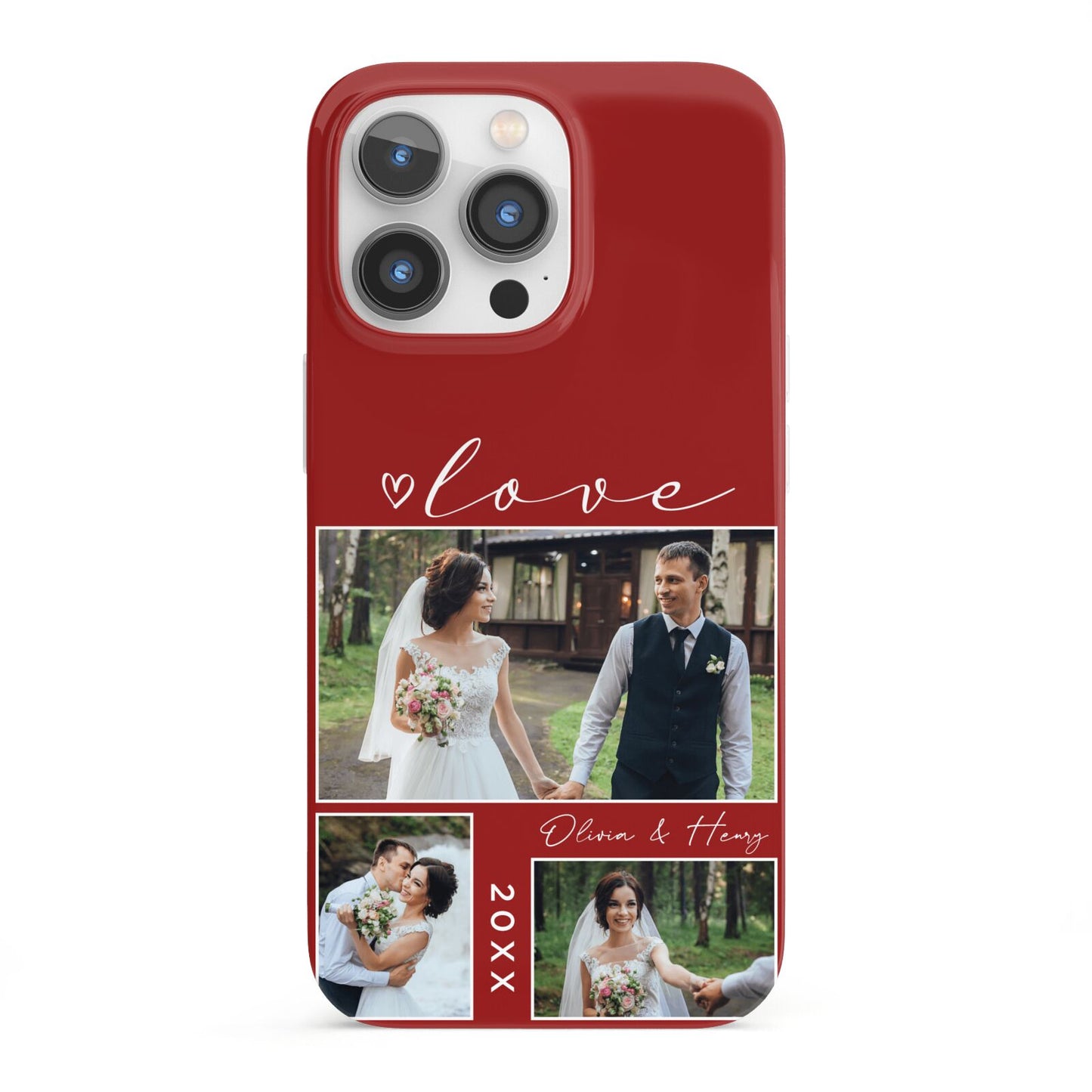 Valentine Wedding Photo Personalised iPhone 13 Pro Full Wrap 3D Snap Case