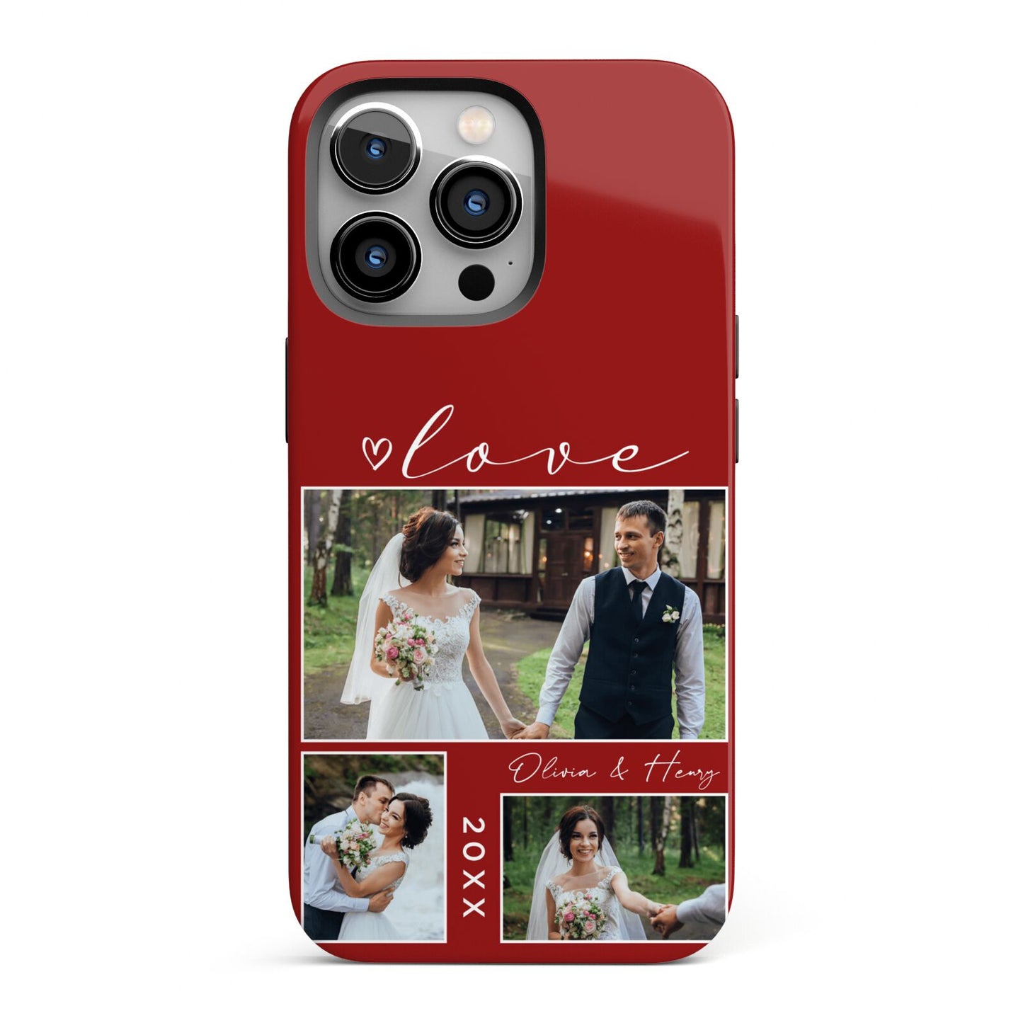 Valentine Wedding Photo Personalised iPhone 13 Pro Full Wrap 3D Tough Case