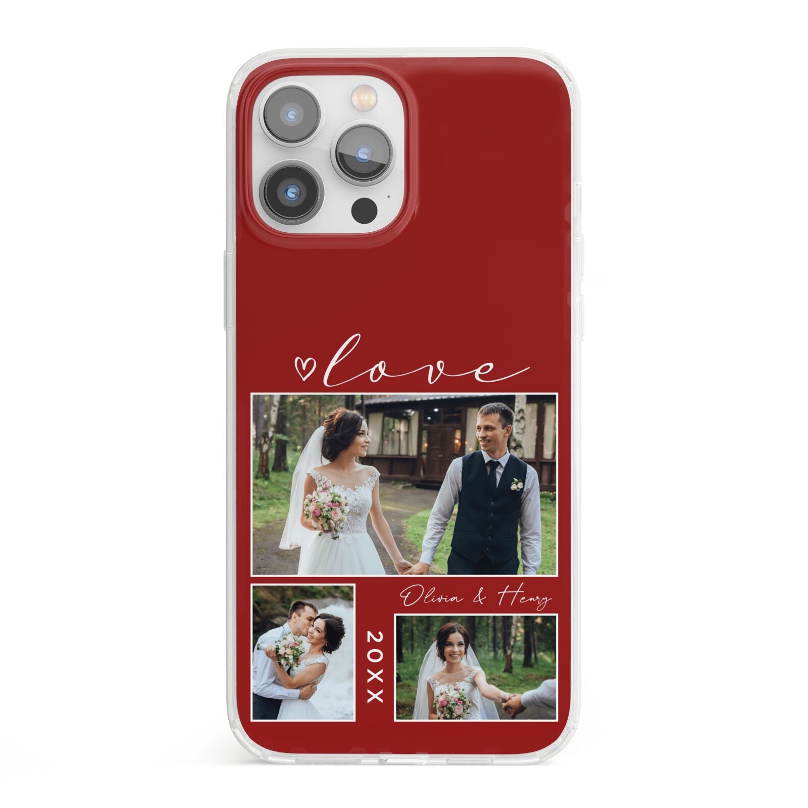 Valentine Wedding Photo Personalised iPhone 13 Pro Max Clear Bumper Case