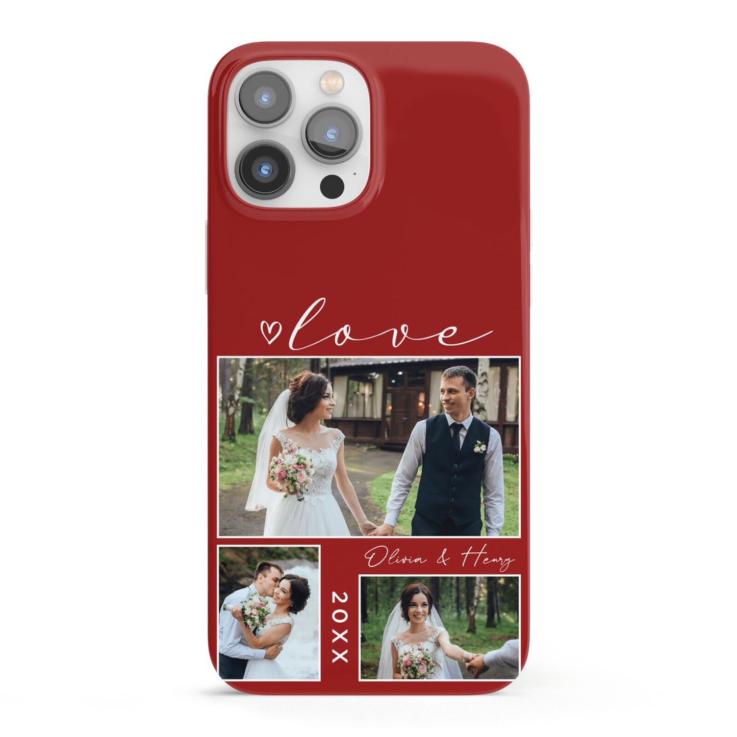 Valentine Wedding Photo Personalised iPhone 13 Pro Max Full Wrap 3D Snap Case