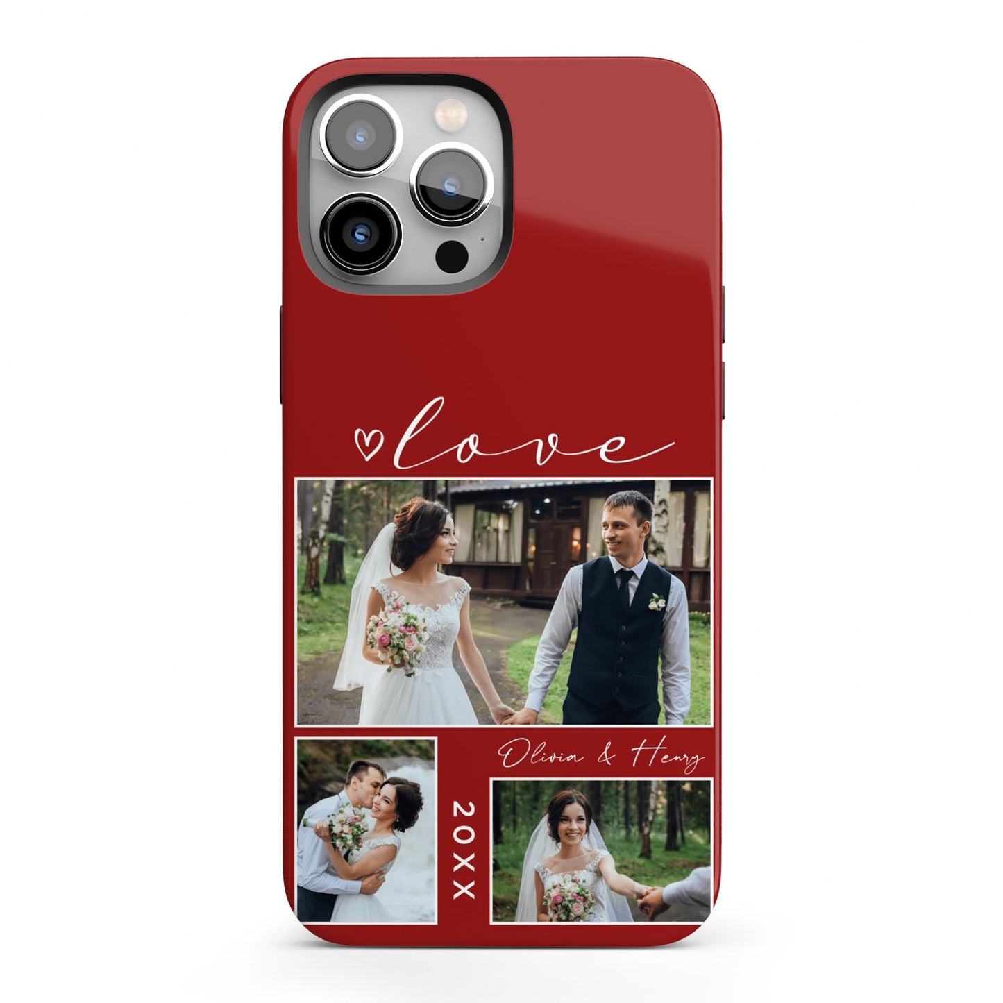 Valentine Wedding Photo Personalised iPhone 13 Pro Max Full Wrap 3D Tough Case