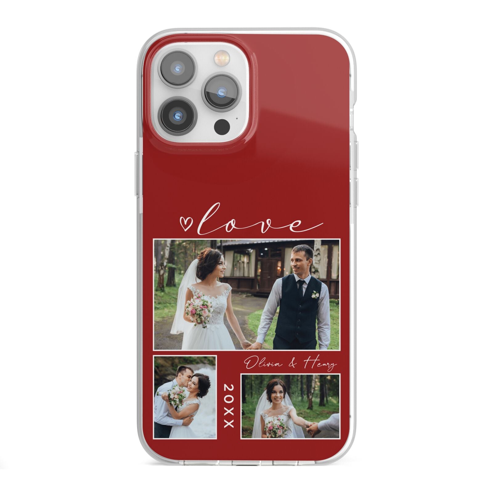 Valentine Wedding Photo Personalised iPhone 13 Pro Max TPU Impact Case with White Edges