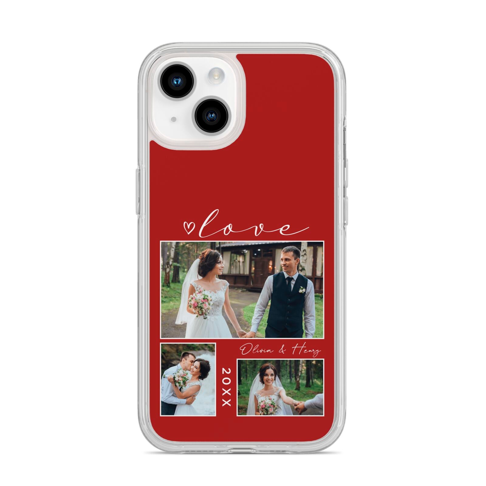 Valentine Wedding Photo Personalised iPhone 14 Clear Tough Case Starlight
