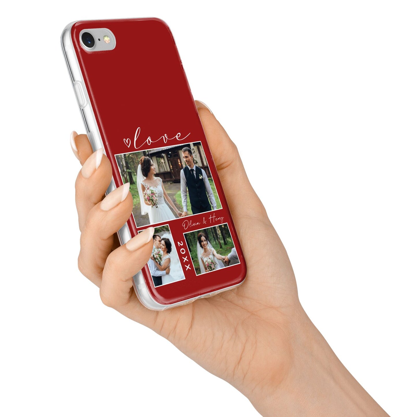 Valentine Wedding Photo Personalised iPhone 7 Bumper Case on Silver iPhone Alternative Image