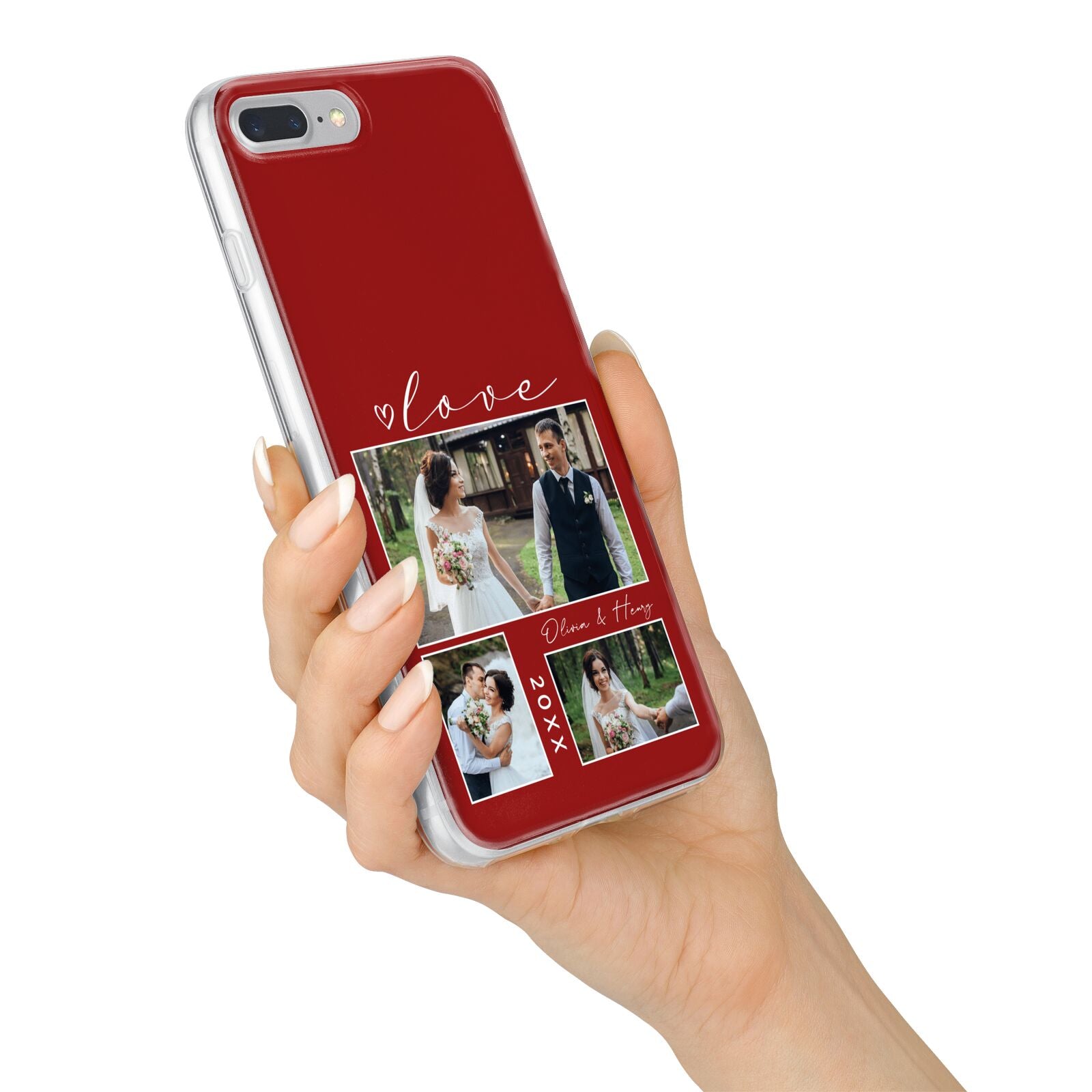 Valentine Wedding Photo Personalised iPhone 7 Plus Bumper Case on Silver iPhone Alternative Image