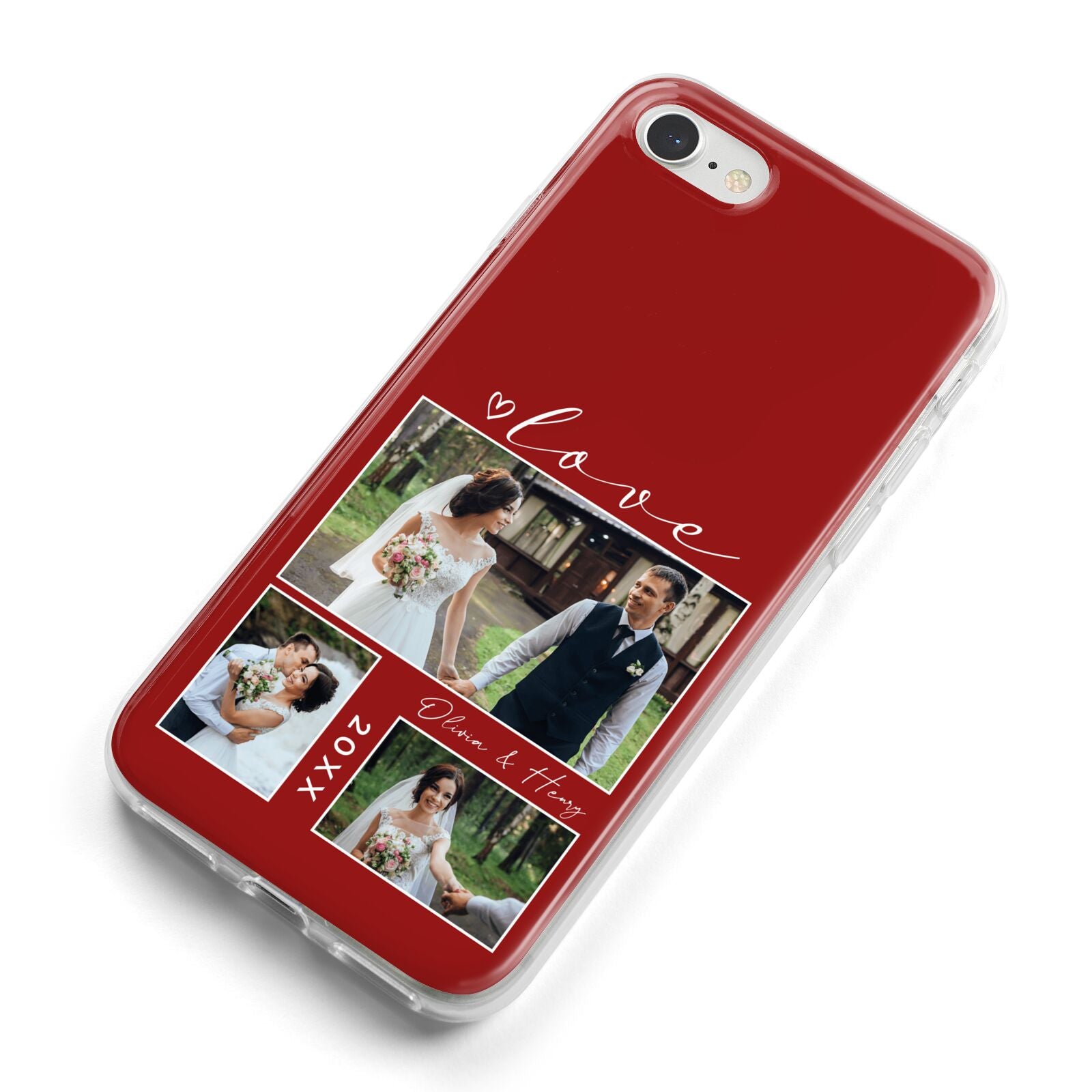 Valentine Wedding Photo Personalised iPhone 8 Bumper Case on Silver iPhone Alternative Image