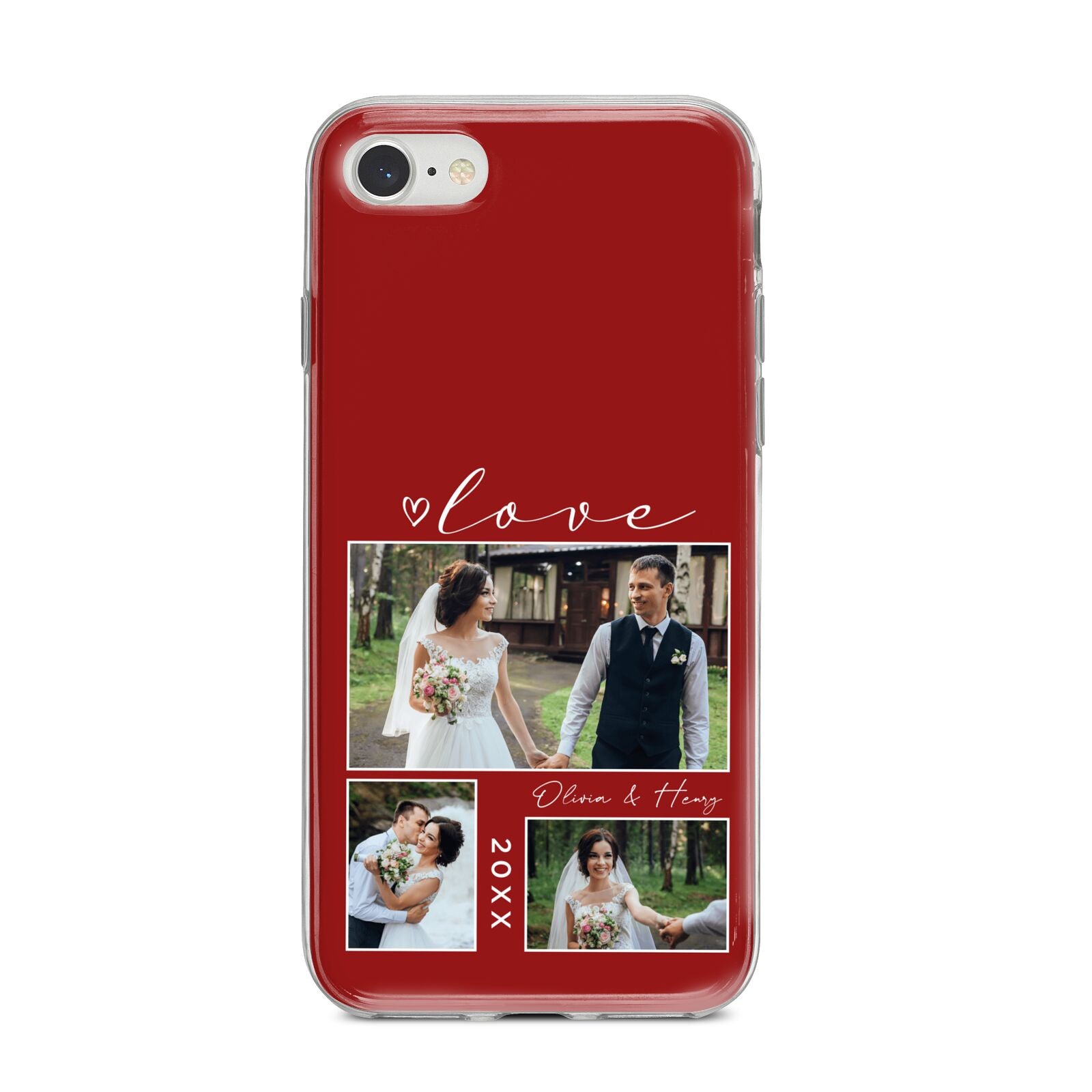 Valentine Wedding Photo Personalised iPhone 8 Bumper Case on Silver iPhone