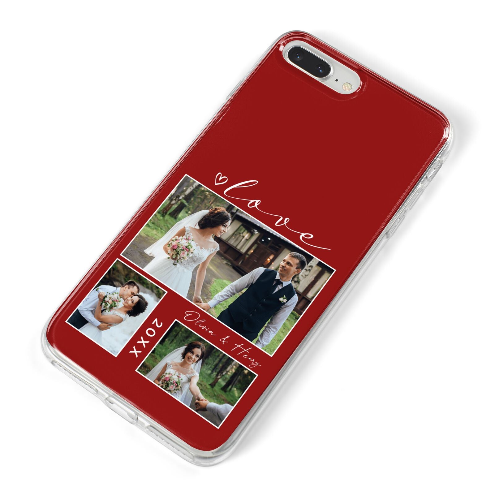 Valentine Wedding Photo Personalised iPhone 8 Plus Bumper Case on Silver iPhone Alternative Image