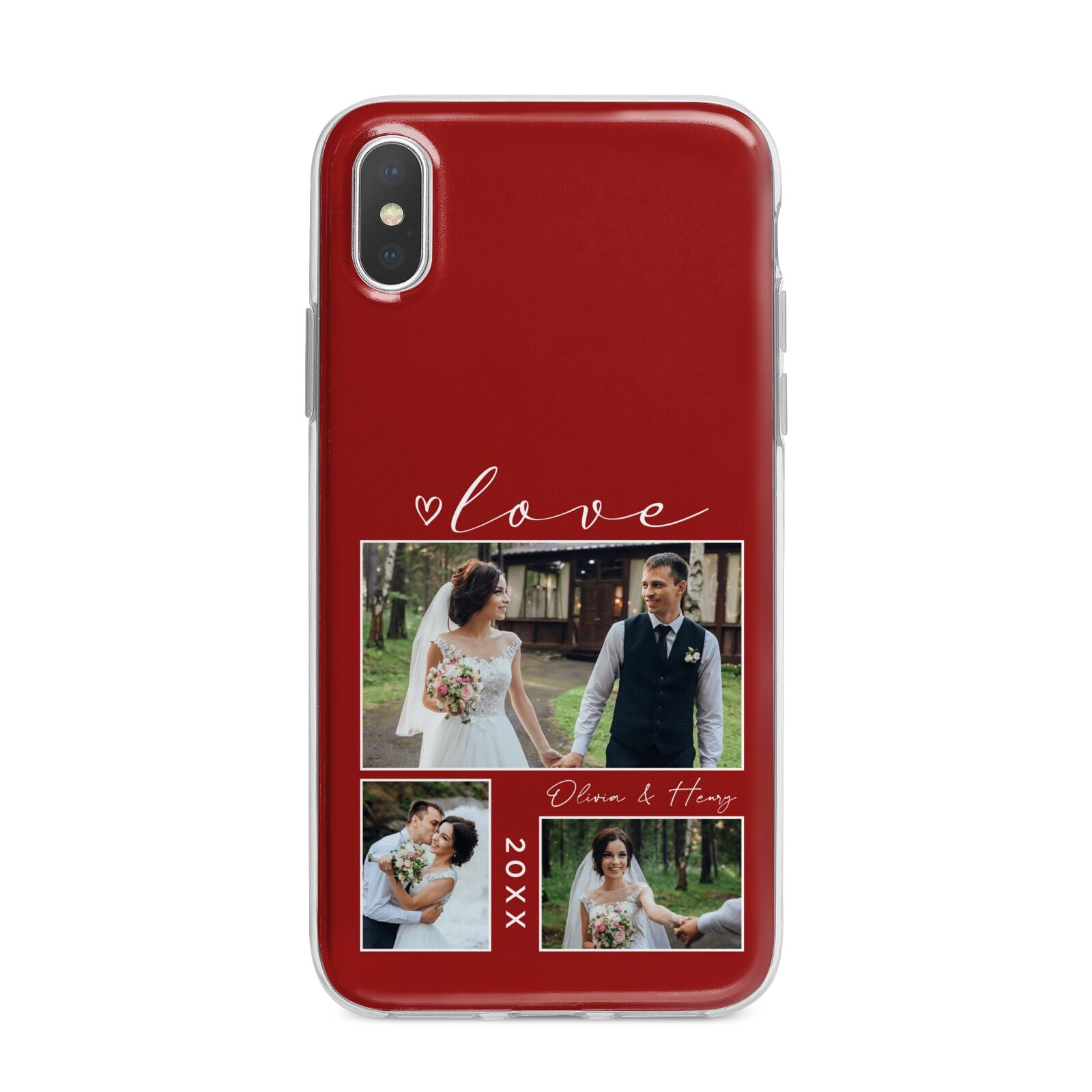 Valentine Wedding Photo Personalised iPhone X Bumper Case on Silver iPhone Alternative Image 1