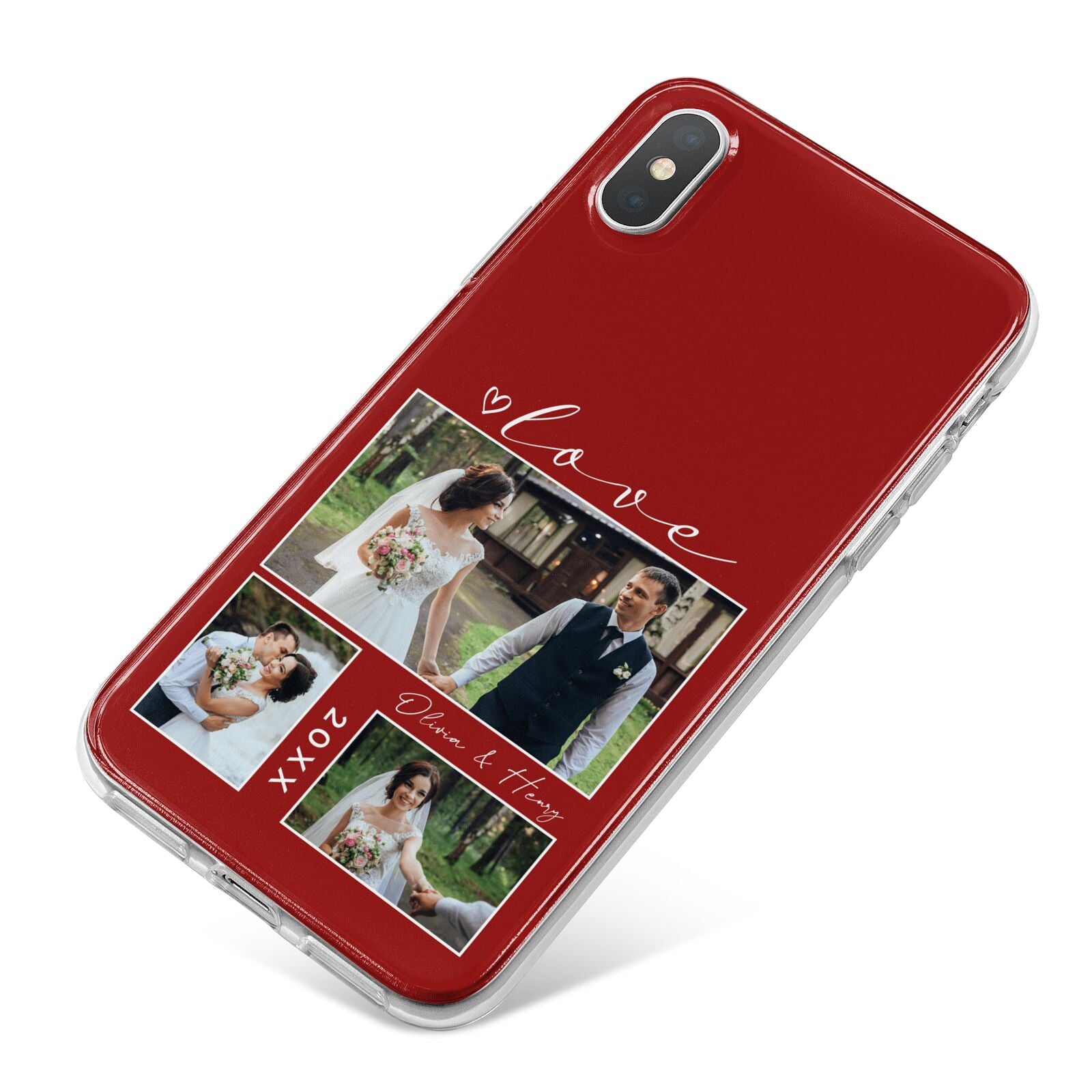 Valentine Wedding Photo Personalised iPhone X Bumper Case on Silver iPhone