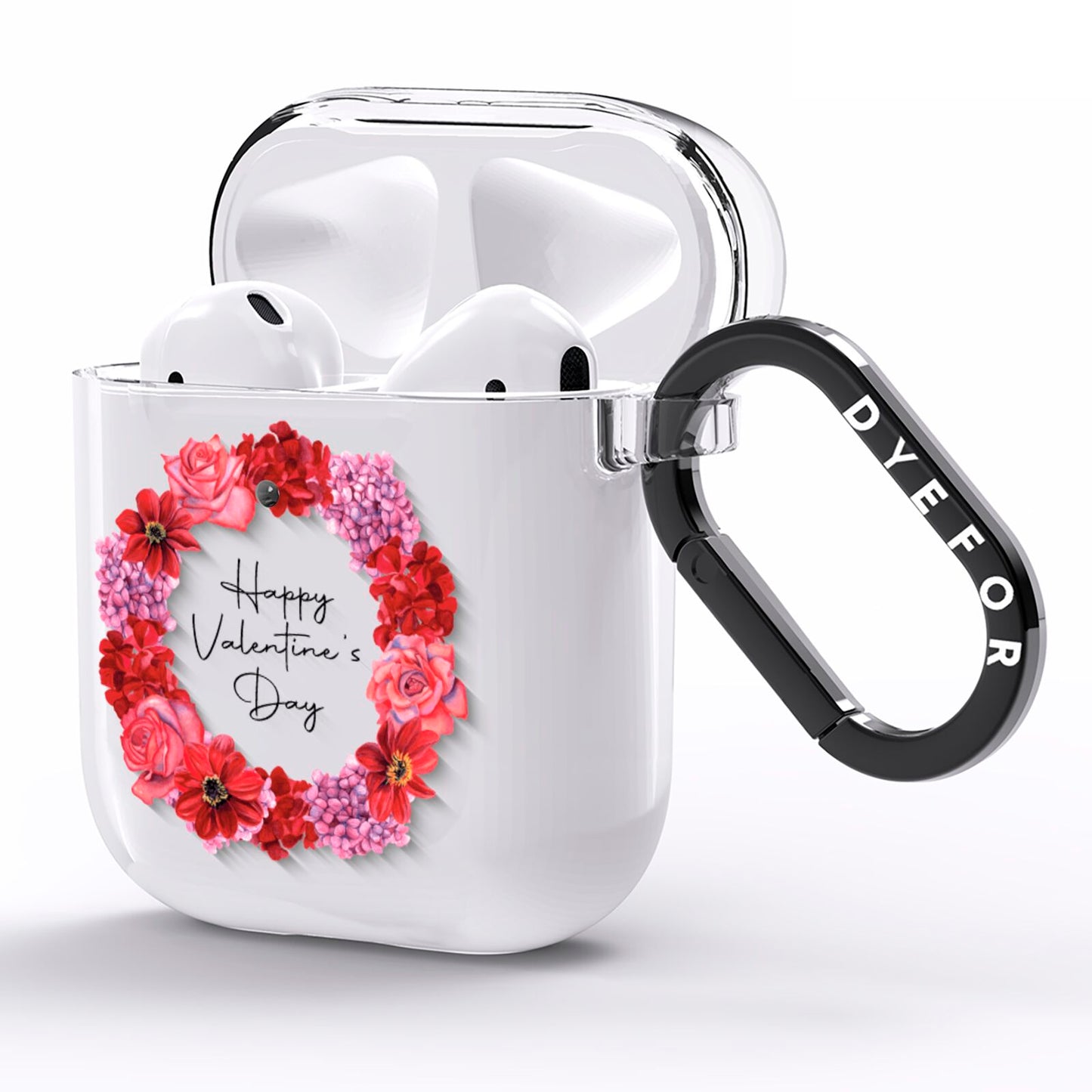 Valentine Wreath AirPods Clear Case Side Image