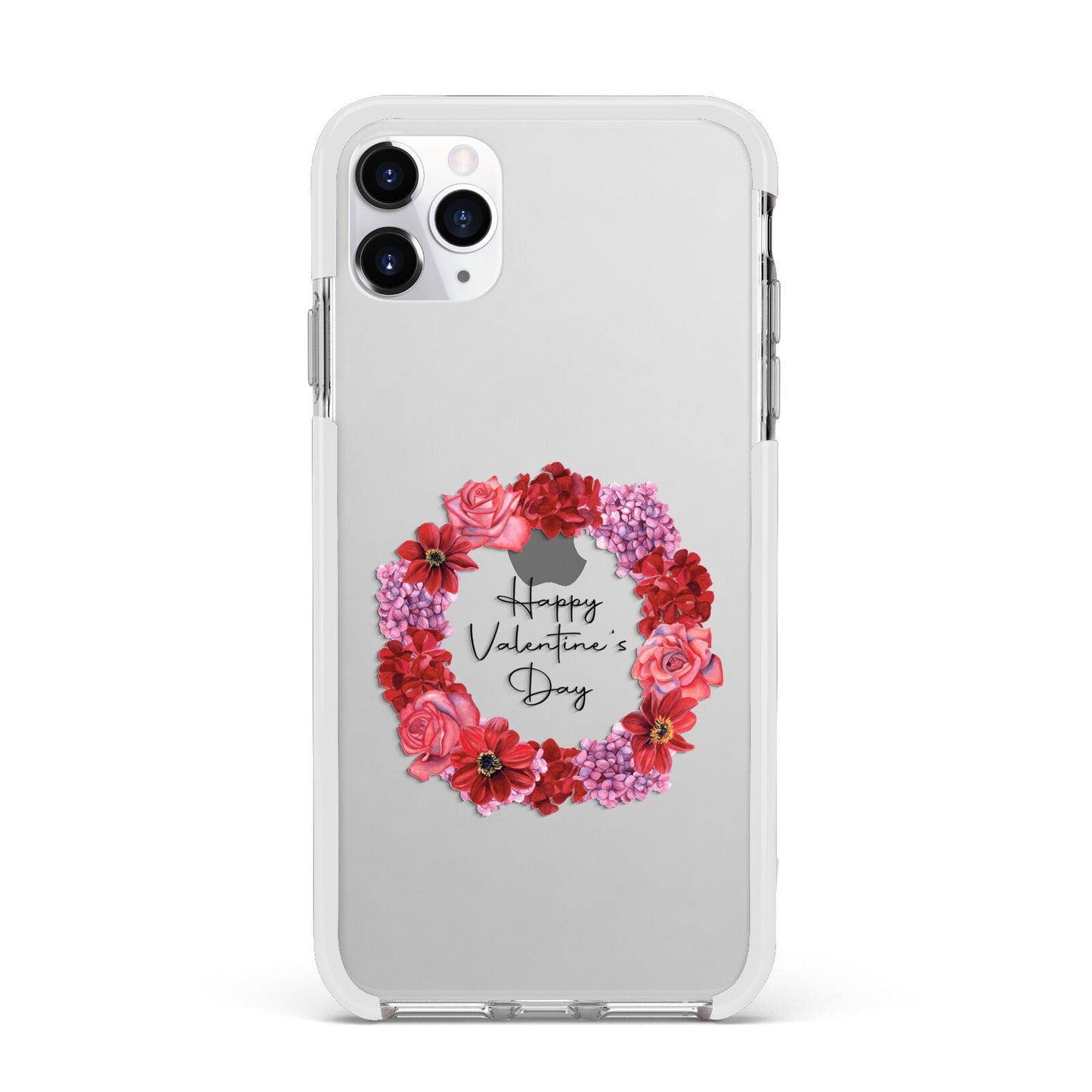 Valentine Wreath Apple iPhone 11 Pro Max in Silver with White Impact Case