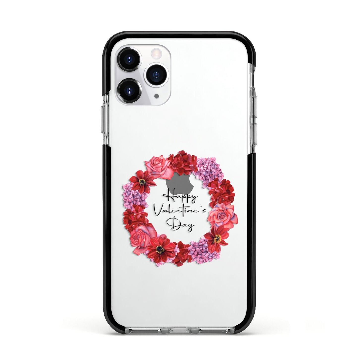 Valentine Wreath Apple iPhone 11 Pro in Silver with Black Impact Case