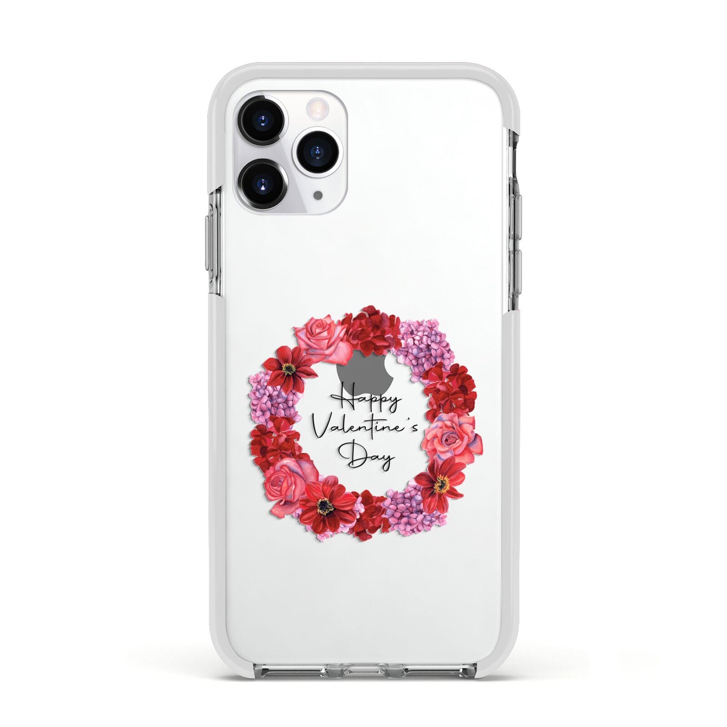 Valentine Wreath Apple iPhone 11 Pro in Silver with White Impact Case