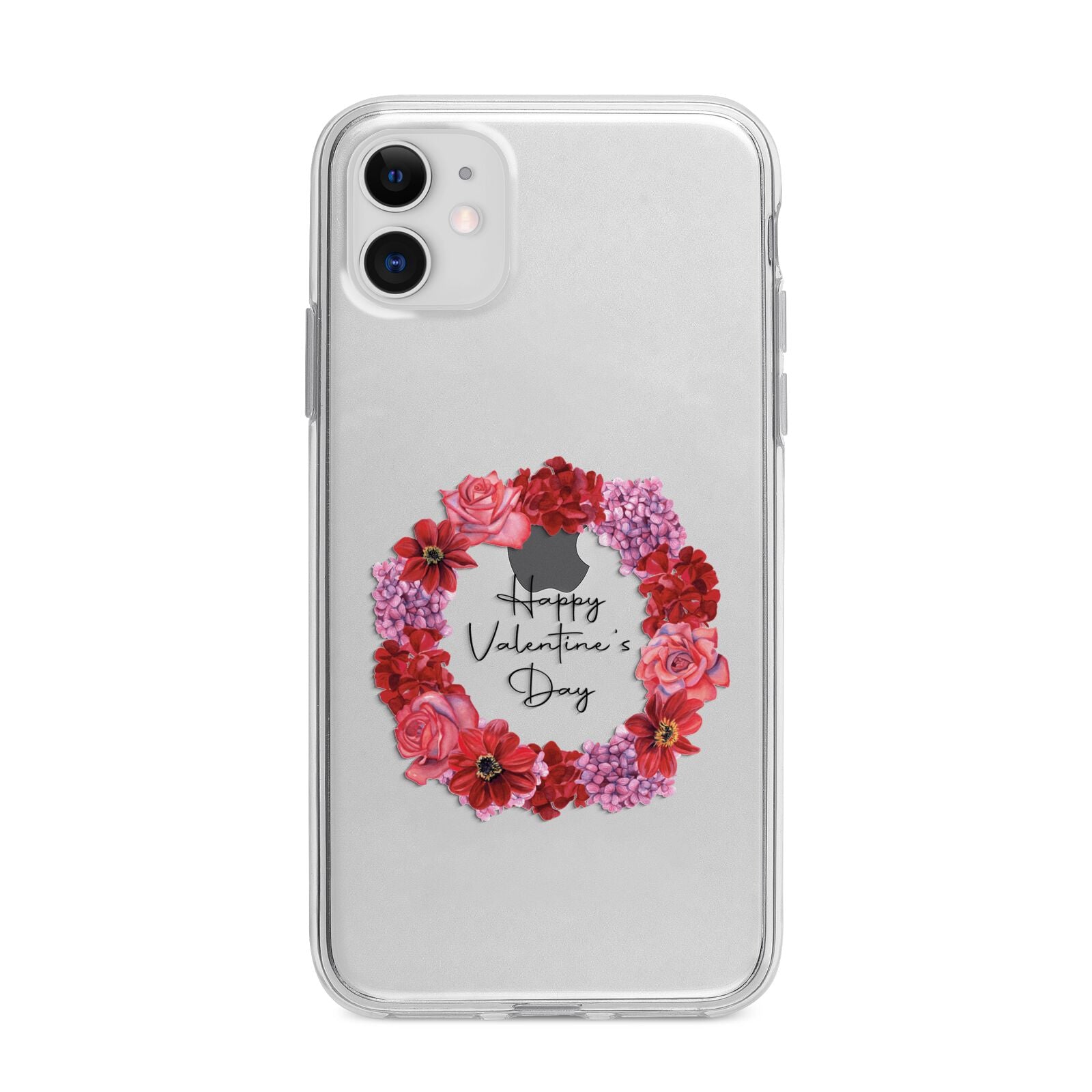 Valentine Wreath Apple iPhone 11 in White with Bumper Case