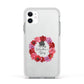Valentine Wreath Apple iPhone 11 in White with White Impact Case