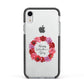 Valentine Wreath Apple iPhone XR Impact Case Black Edge on Silver Phone
