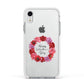 Valentine Wreath Apple iPhone XR Impact Case White Edge on Silver Phone