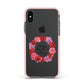 Valentine Wreath Apple iPhone Xs Impact Case Pink Edge on Black Phone