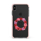 Valentine Wreath Apple iPhone Xs Max Impact Case Pink Edge on Black Phone