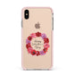 Valentine Wreath Apple iPhone Xs Max Impact Case Pink Edge on Gold Phone
