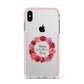 Valentine Wreath Apple iPhone Xs Max Impact Case Pink Edge on Silver Phone