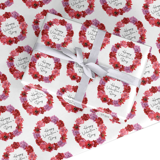 Valentine Wreath Custom Wrapping Paper
